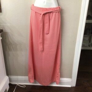 Vintage handmade maxi skirt with tie belt. It is probably a size small to medium
